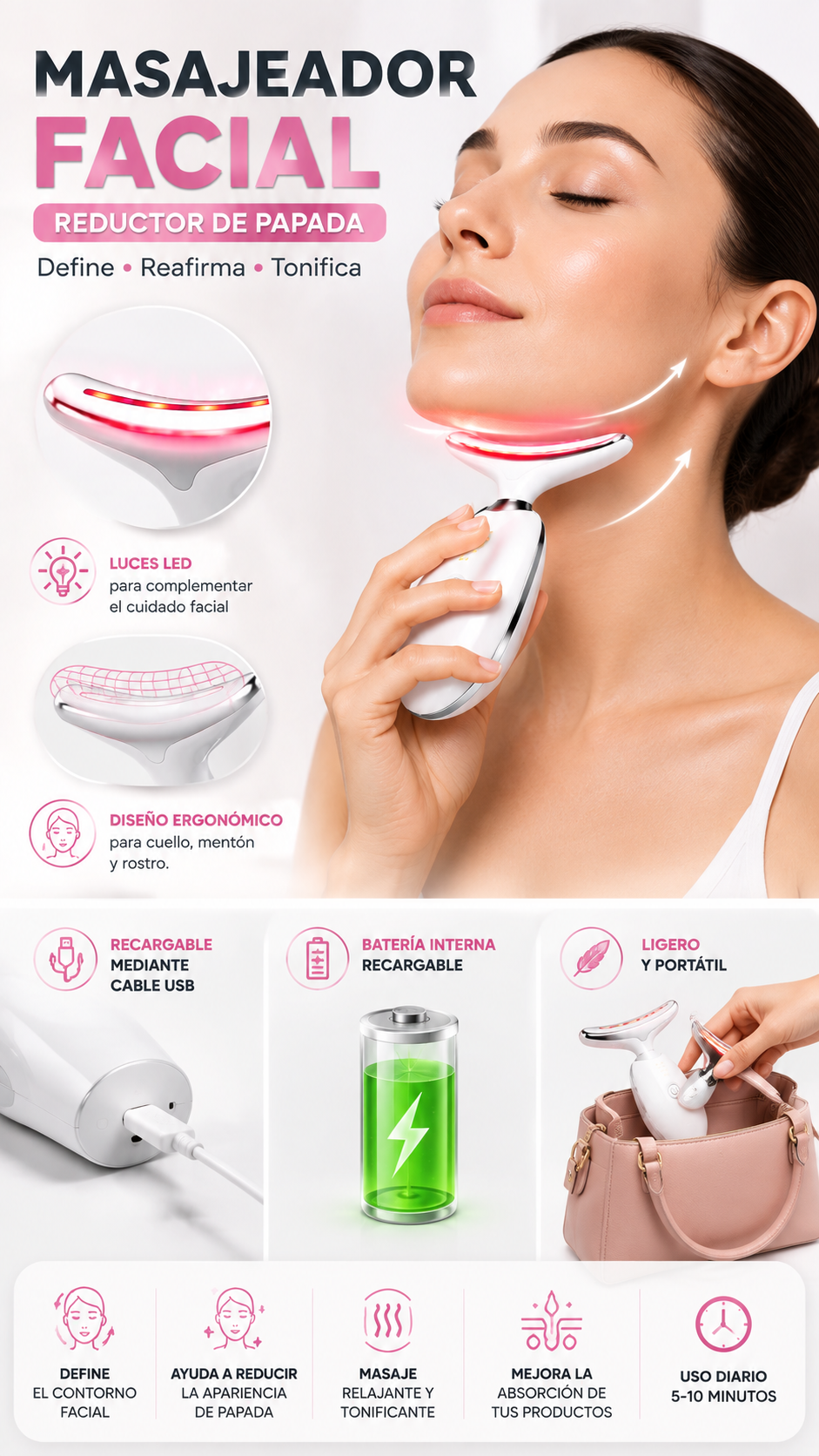 Masajeador Facial Reductor de Papada